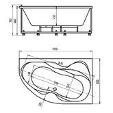 Акриловая ванна Акватек Вега 170x105 правая