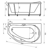 Акриловая ванна Акватек Таурус 170x100 правая