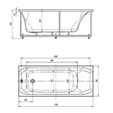 Акриловая ванна Акватек Альфа 170x70 