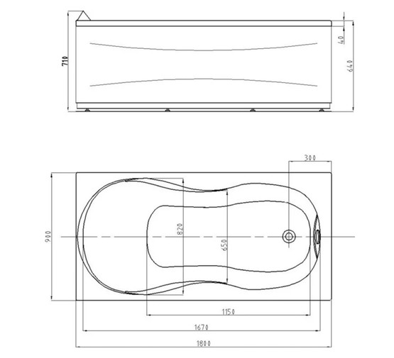 Акриловая ванна Акватек Мартиника 180x90 