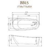 Акриловая ванна BelBagno BB15 173x78