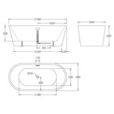 Акриловая ванна BelBagno BB71-1700 170x80