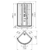 Душевая кабина Радомир Паола 1 GOLD 930x930 матов.стекло