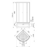 Душевой угол Радомир 900x900 выс.поддон матов.стекло