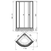 Душевой угол Радомир 80 ЛЮКС 800x800 радиальный прозр.стекло