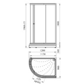 Душевой угол Радомир 120 ЛЮКС 1200x900 L прозр.стекло