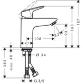 Смеситель для раковины HANSGROHE Logis 100  71101000 б д/к