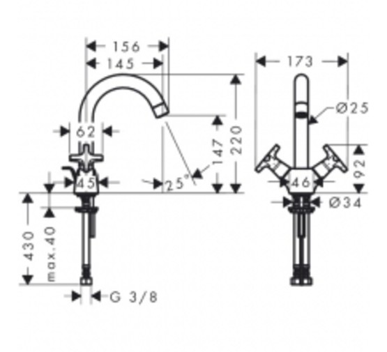 Смеситель для раковины HANSGROHE Logis 71270000 с д/к