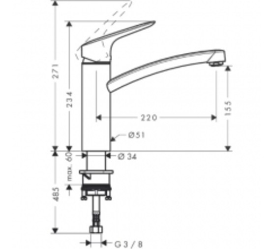 Смеситель для кухни HANSGROHE Logis 71832000 