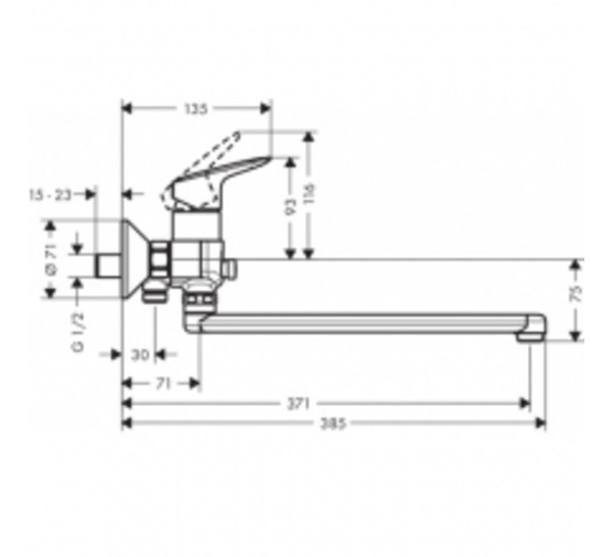 Смеситель для ванны HANSGROHE Logis 71402000 дл. излив