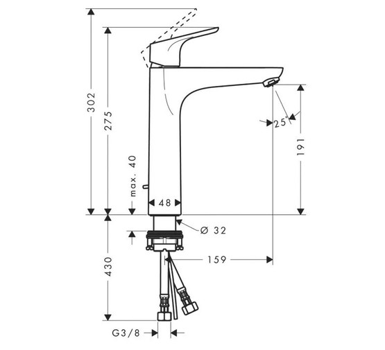 Смеситель для раковины HANSGROHE Focus 190 31608000