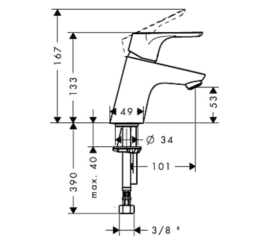 Смеситель для раковины HANSGROHE Focus 70 31733000