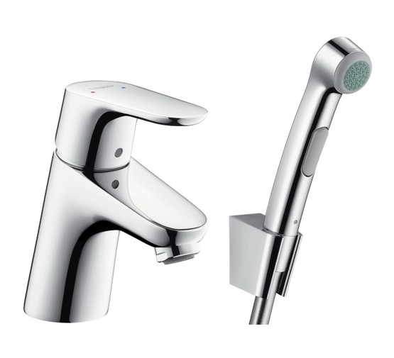 Смеситель для раковины HANSGROHE Focus 70 31926000 с гигиен.душем