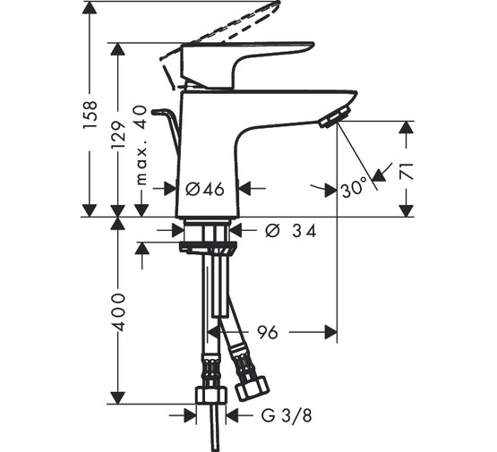 Смеситель для раковины HANSGROHE Talis E 80 71700000 д/к