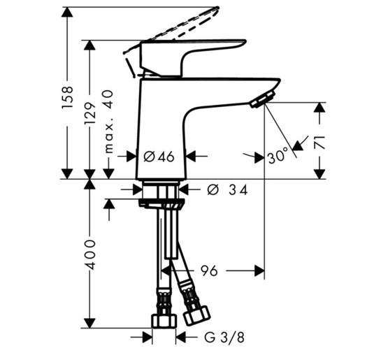 Смеситель для раковины HANSGROHE Talis E 80 71702000