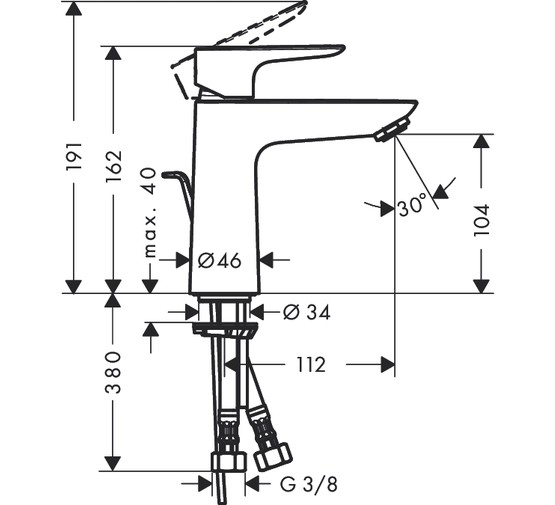 Смеситель для раковины HANSGROHE Talis E 100 71710000 д/к