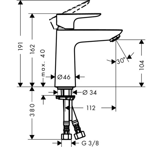 Смеситель для раковины HANSGROHE Talis E 100 71712000