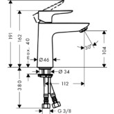 Смеситель для раковины HANSGROHE Talis E 100 71712000