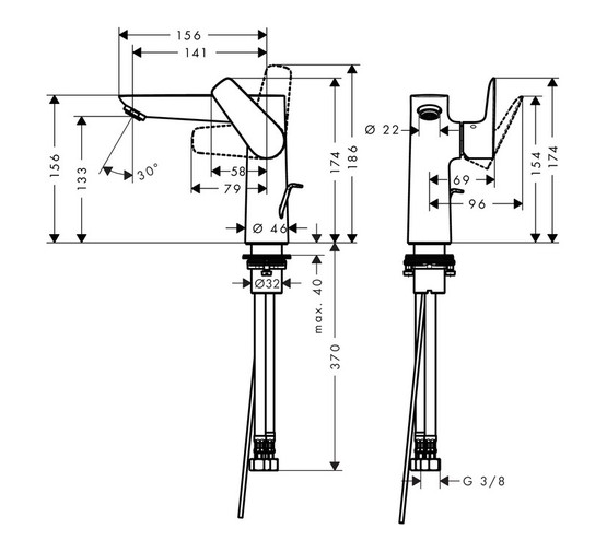 Смеситель для раковины HANSGROHE Talis E 71754000