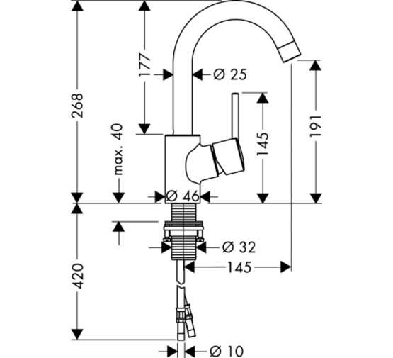 Смеситель для раковины HANSGROHE Talis S 32070000