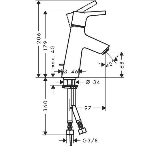 Смеситель для раковины HANSGROHE Talis S New 80 72010000