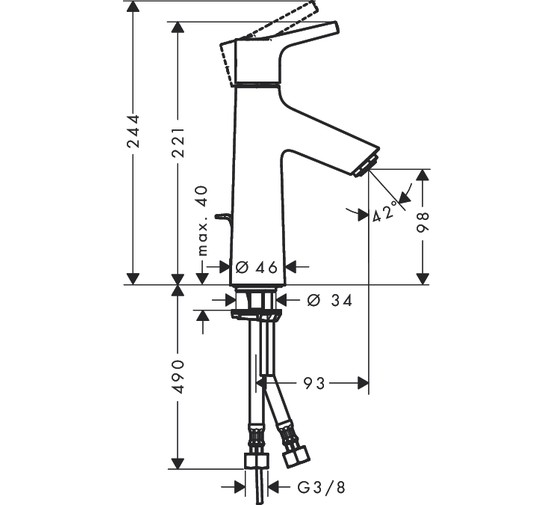 Смеситель для раковины HANSGROHE Talis S New 110 72020000