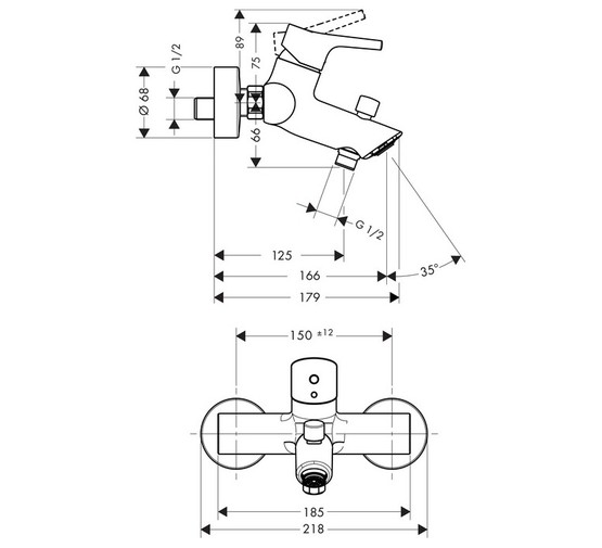 Смеситель для ванны HANSGROHE Talis S New 72400000