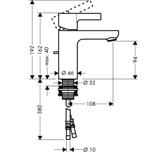 Смеситель для раковины HANSGROHE Metris S 31060000