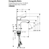 Смеситель для раковины HANSGROHE Metris 110 31080000