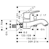 Смеситель для ванны HANSGROHE Metris Classic 31478000