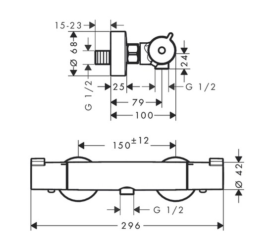 Смеситель для душа HANSGROHE Ecostat 1001 CL 13211000 термостат