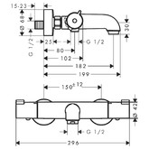 Смеситель для ванны HANSGROHE Ecostat 1001 CL 13201000 термостат