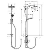 Душевая система HANSGROHE Crometta Е 240 1jet Showerpipe Reno Ecosmart 27289000