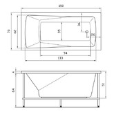 Акриловая ванна Aquatika Aventura Basic 150x70 с гидромассажем