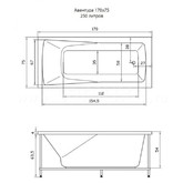 Акриловая ванна Aquatika Aventura Basic 170x75 с гидромассажем