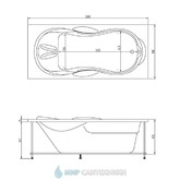 Акриловая ванна Aquatika Atlantis Basic 180x90 с гидромассажем