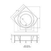 Акриловая ванна Aquatika Estrada Sensa 136x136 с гидромассажем