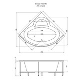 Акриловая ванна Aquatika Epura Sensa 140x140 с гидромассажем