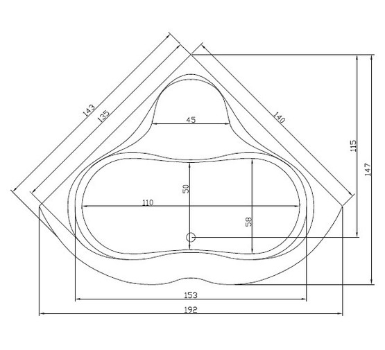 Акриловая ванна Aquatika Kvorum Sensa 143x143 с гидромассажем