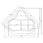 Акриловая ванна Aquatika Kvorum Sensa 143x143 с гидромассажем