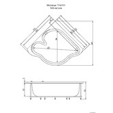 Акриловая ванна Aquatika Matriza Senso 155x155 с гидромассажем