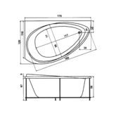 Акриловая ванна Aquatika Alternativa Standart 170x120 L без гидромассажа