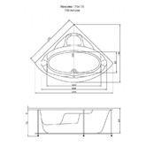 Акриловая ванна Aquatika Maxima Basic 175x175 с гидромассажем