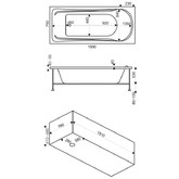 Акриловая ванна BAS Ибица Flat 150x70 с гидромассажем