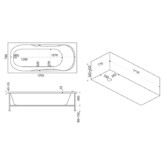 Акриловая ванна BAS Нептун Flat 170x70 с гидромассажем