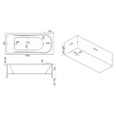 Акриловая ванна BAS Верона Flat 150x70  с гидромассажем