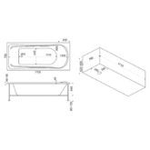 Акриловая ванна BAS Мальта Flat 170*75 с гидромассажем
