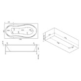 Акриловая ванна BAS Ямайка Flat 180*80 с гидромассажем