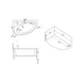 Акриловая ванна BAS Вектра Flat 150x90 L с гидромассажем