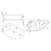 Акриловая ванна BAS Фэнтази Flat 150x88 L с гидромассажем